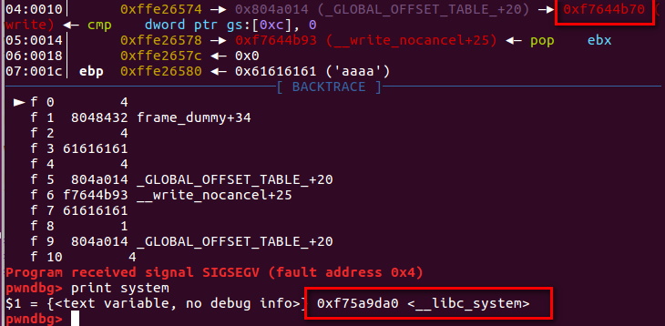 得知got表和libc_system的地址