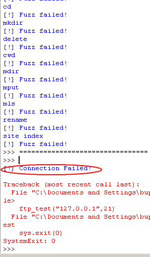 connection failed
